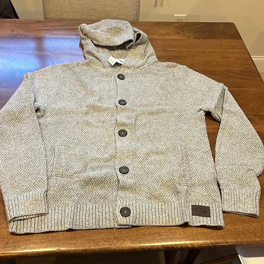 Hollister Knit Hooded Cardigan Size Small NWT